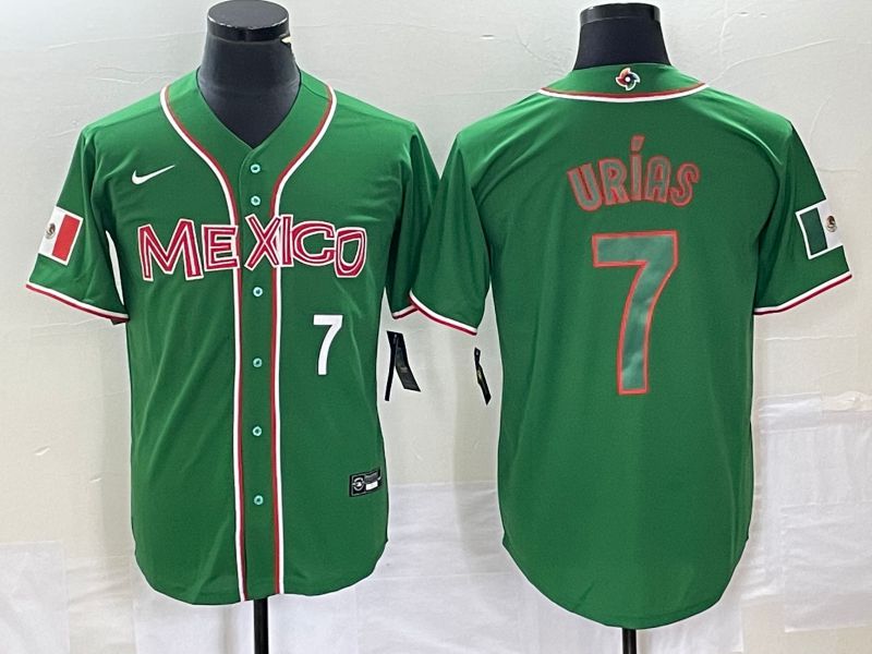 Men 2023 World Cub Mexico #7 Urias Green green Nike MLB Jersey9->more jerseys->MLB Jersey